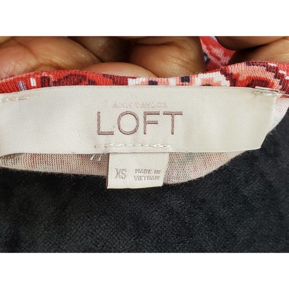 Loft Women's Multicolor Rayon Round Neck Sleeveless Knee Length Dress Size XS - Picture 8 of 11